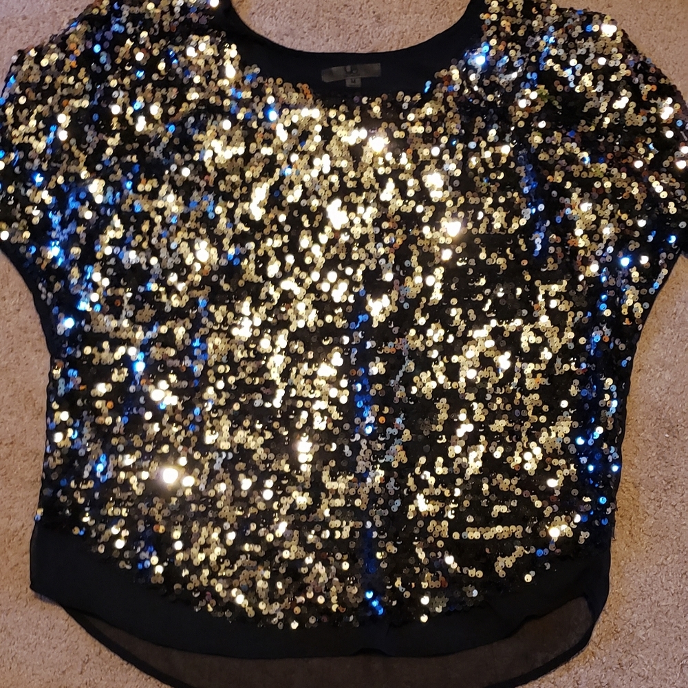 Black sequin top